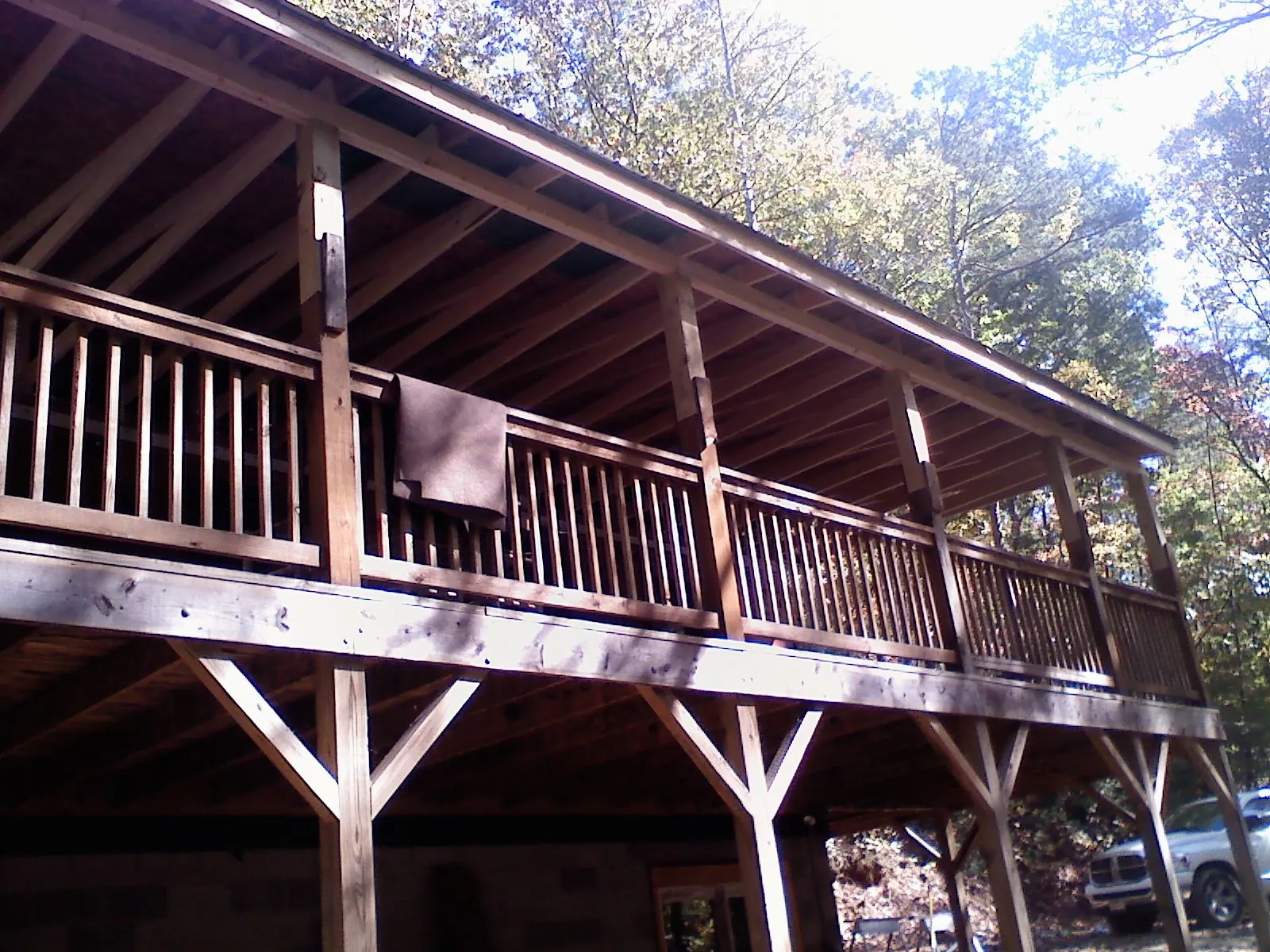 Timber framing under a new elevated porch and deck — Roof Leak Repair in Ulmer by Roofing Brothers